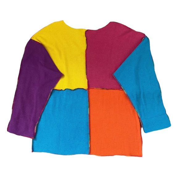 Lisa frank patch long sleeve top rainbow French terry top